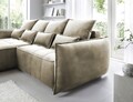 Coltar extensibil stanga 4 locuri ELTAP, LT-20NU, Campo, 265x196x88 cm, lemn/poliester, maro deschis