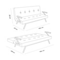 Canapea extensibila cu 3 locuri, Futon, 859FTN2905, Metal , Verde petrol