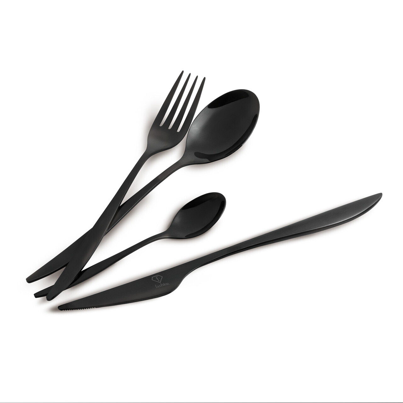 Set tacamuri pentru 6 persoane, 24 piese, Fashion TV, inox, negru - view 5