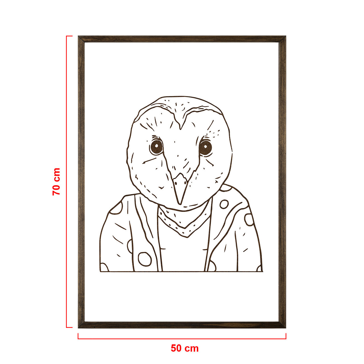 Tablou decorativ, TD168, Lemn, Desenat manual, Natural