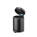Cos de gunoi cu pedala, Brabantia, NewIcon, 5 L, 27.2x20.5x29.1 cm, otel, gri inchis