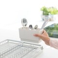 Scurgator vase cu suport tacamuri, Brabantia, SinkSide, 38.5x49x14 cm, aluminiu, gri deschis