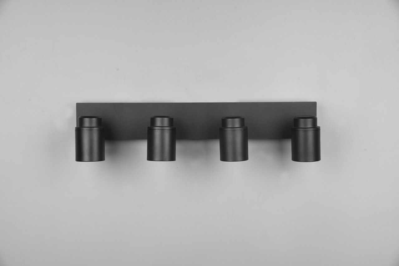 Plafoniera Angelo, TRIO, 52x19.5x9.5 cm, 5W, 4x GU10, metal, negru mat
