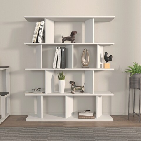 Corp biblioteca, zena home, grace, 120x141x24.6 cm, pal, alb