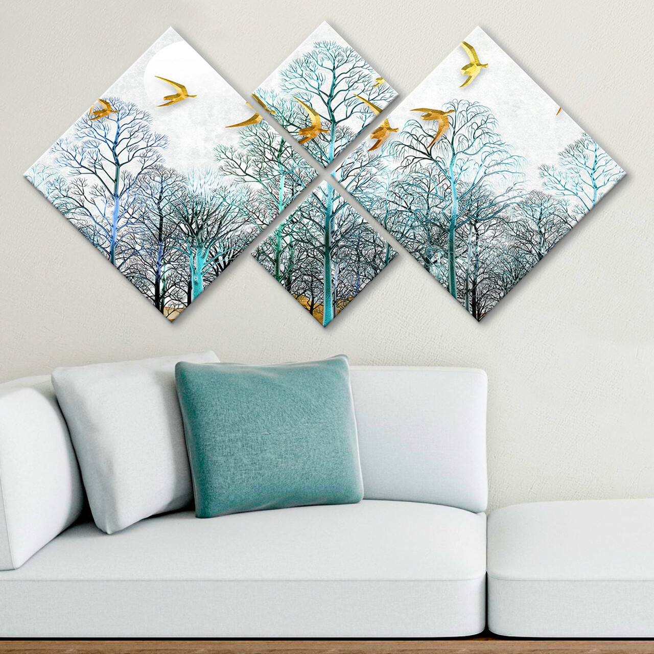 Set 4 tablouri decorative, 4MDF1715299114, MDF, Imprimat UV, Multicolor