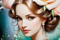 Tablou decorativ Fantasy -B, Mauro Ferretti, 72x102 cm, lemn de pin/canvas pictat si lacuit, multicolor