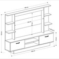 Mobilier living ONLY, Pakoworld, 180x30x134 cm, PAL melaminat, alb/walnut