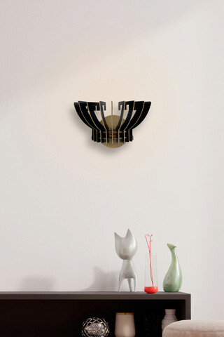 Aplica de perete, FullHouse, 390FLH2123, MDF  , Negru