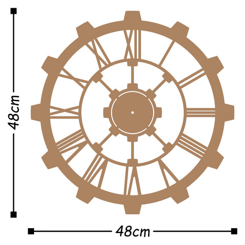 Ceas de perete, Metal Wall Clock 16, Metal, Dimensiune: 48 x 48 cm, Cupru