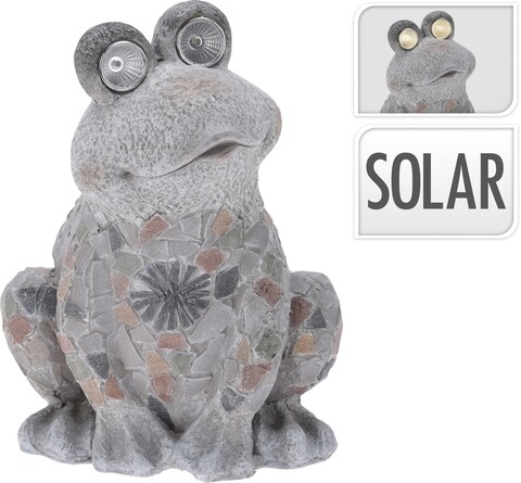 Lampa solara Frog, 25.5x25x36 cm, oxidat de magneziu, gri Excellent Houseware