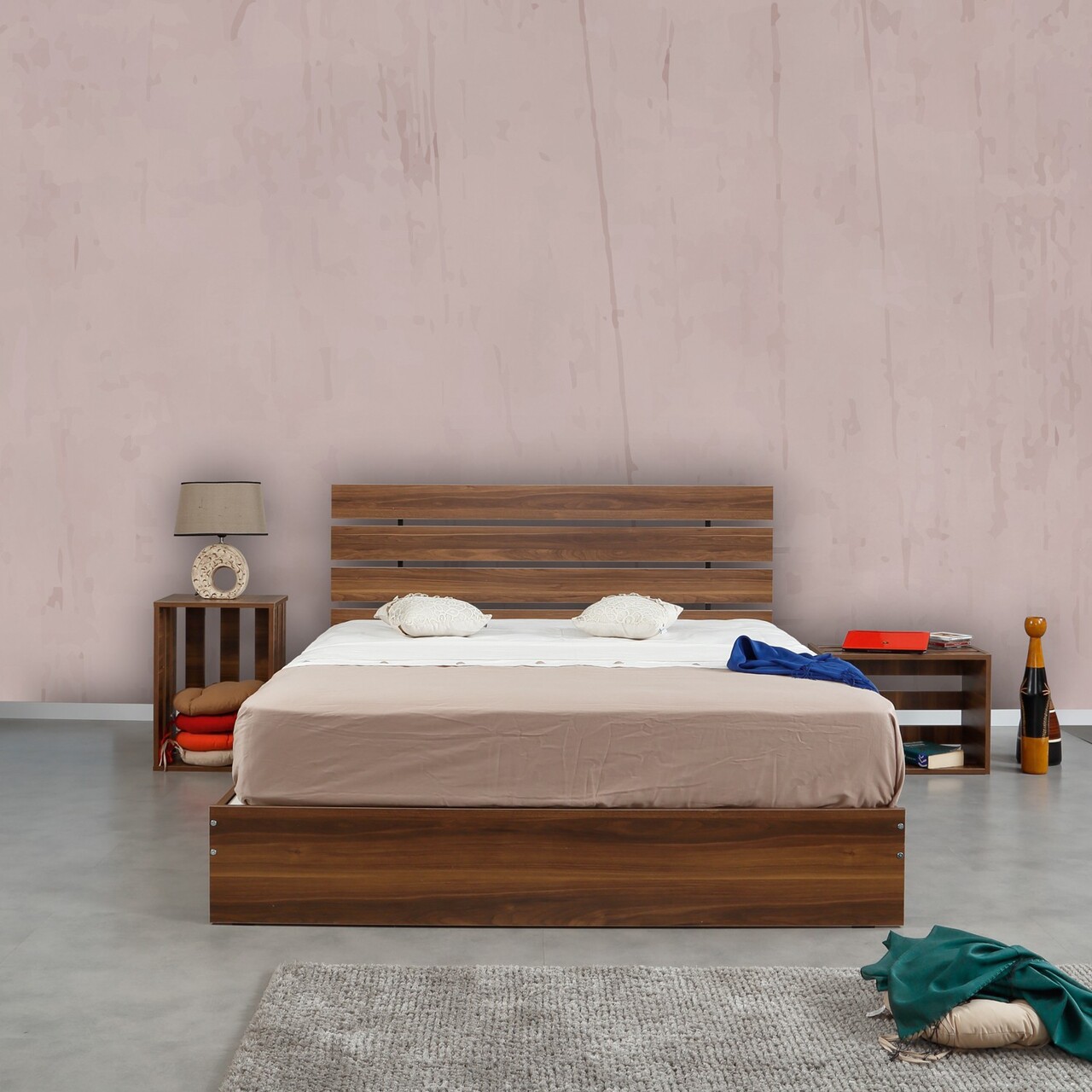 Pat dublu, Comforty, Fuga 160, 165x100x205 cm, PAL, Maro