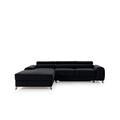 Coltar extensibil stanga 3 locuri ELTAP, LT-10LO, Grayson, 278x205x92 cm, lemn/poliester, negru