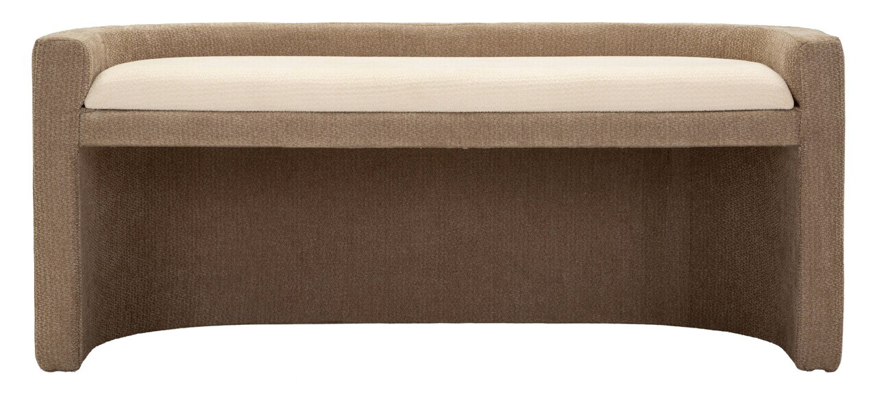 Bancheta, Mauro Ferretti, Nordic Style, 124x51x53 cm, poliester/MDF, maro — imaginea 7