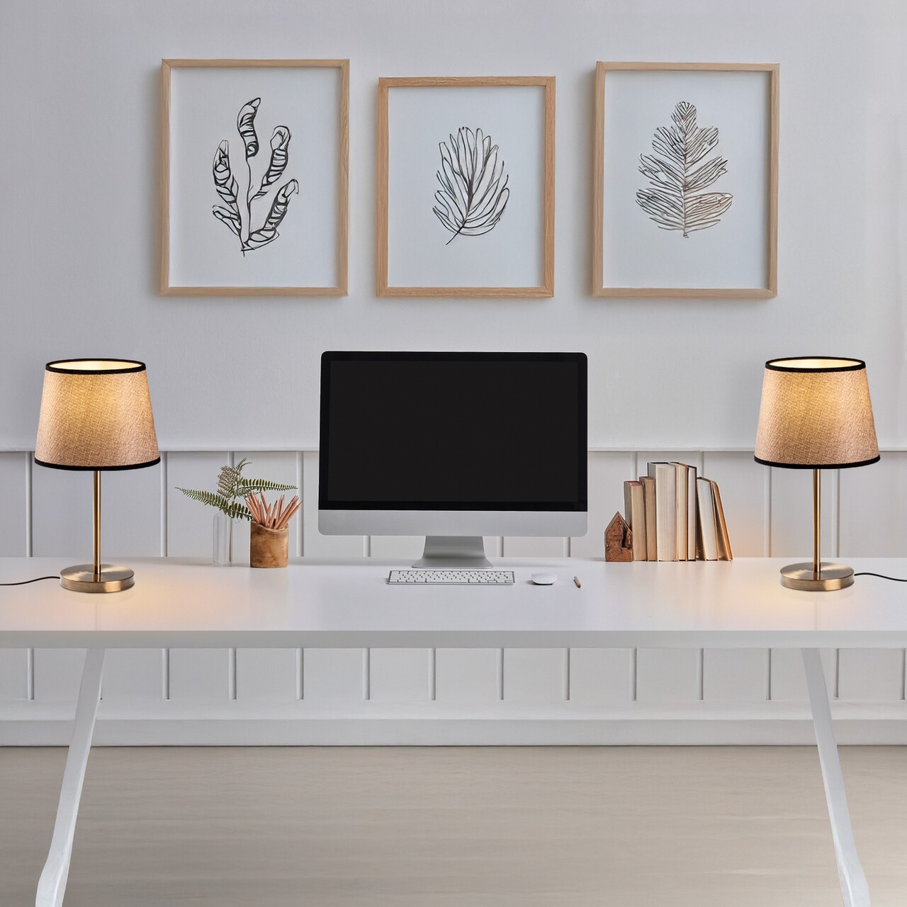 Set de lămpi de masă, Opviq, 892OPV2230, Maro antichizat - imagine 3