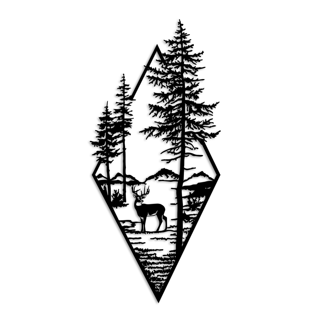 Decoratiune de perete, Deer, (Grosime: 1,5 mm), Negru - view 5