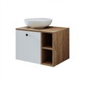 Dulap de baie cu chiuvetă, Hanah Home, 2455, MDF, Pin Atlantic / Alb