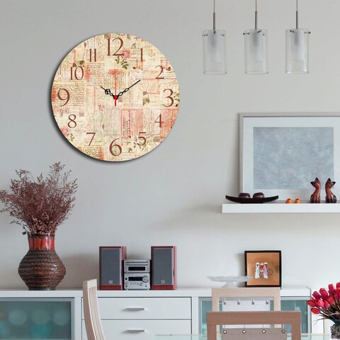 Ceas de perete, ms-11, mdf, ø40 cm, multicolor