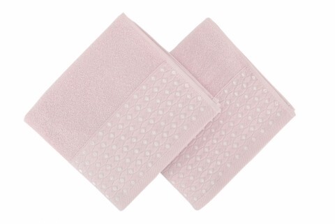 Set 2 prosoape de maini 50x90 cm, 100% bumbac, soft kiss, noktalı pink