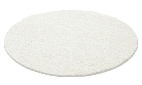 Covor rotund Shaggy Louis, Decorino, 160x160 cm, polipropilena, crem