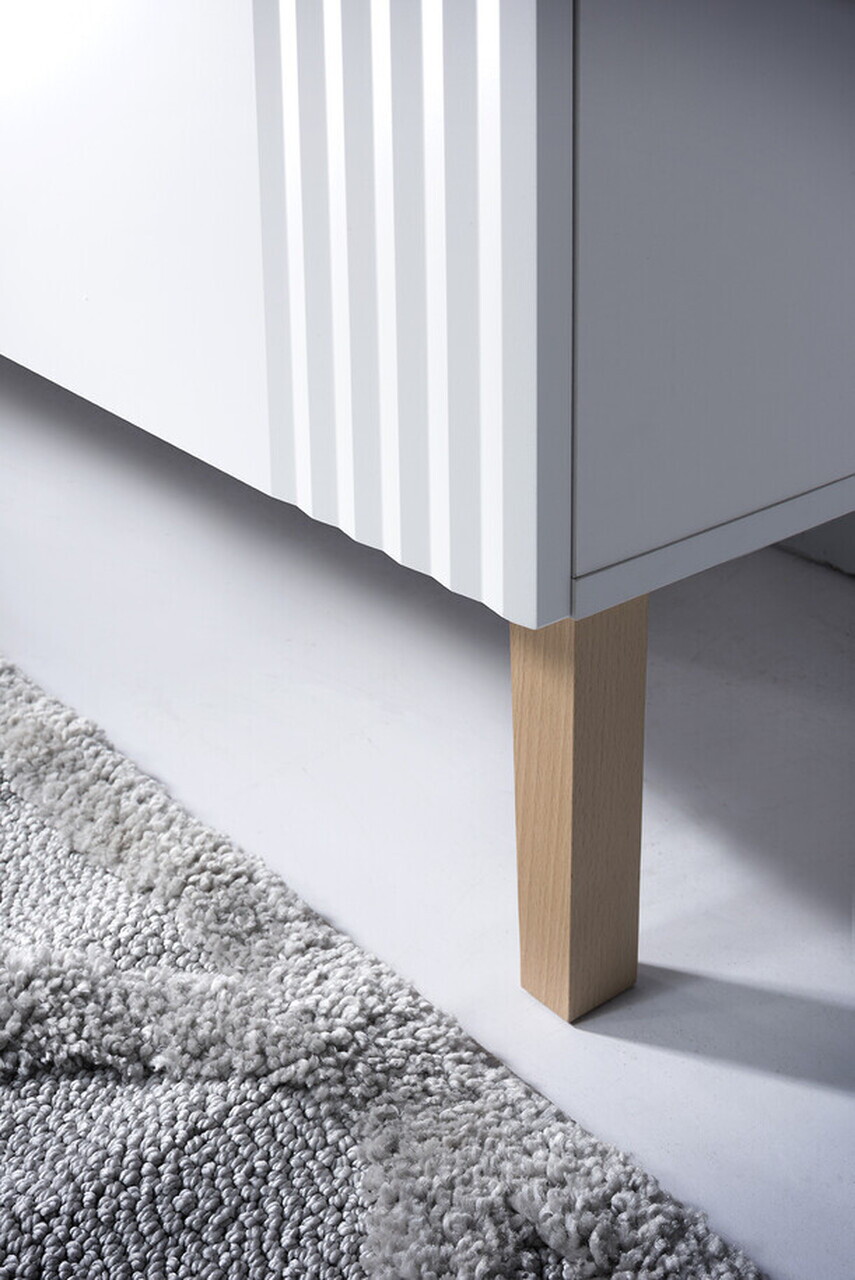 Set mobilier baie Fiji White 60 cm, dulap inalt, masca cu lavoar si oglinda, Comad, MDF/PAL, alb - view 4