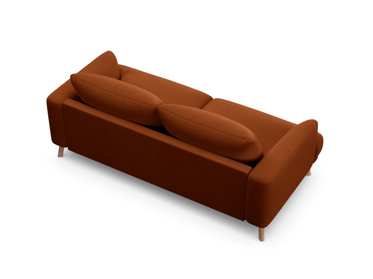 Canapea 2 locuri, Naomi, Micadoni Home, 170x95x75 cm, catifea, teracota — imaginea 3