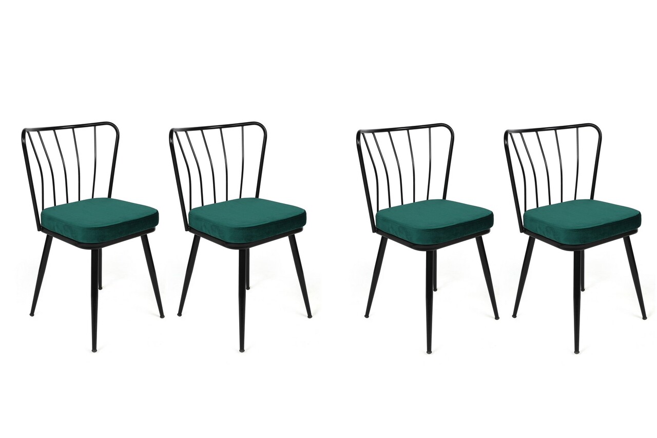 Set de scaune, Nmobb, Yıldız-951 V4, Metal, Verde/Negru