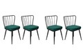 Set scaune 4 piese, Nmobb, Yıldız-951 V4, Metal, Verde/Negru