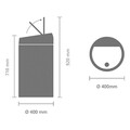 Cos de gunoi cu soft touch, Brabantia, Matt Steel Fingerprint Proof, 60 L, 40x40x71 cm, otel, argintiu