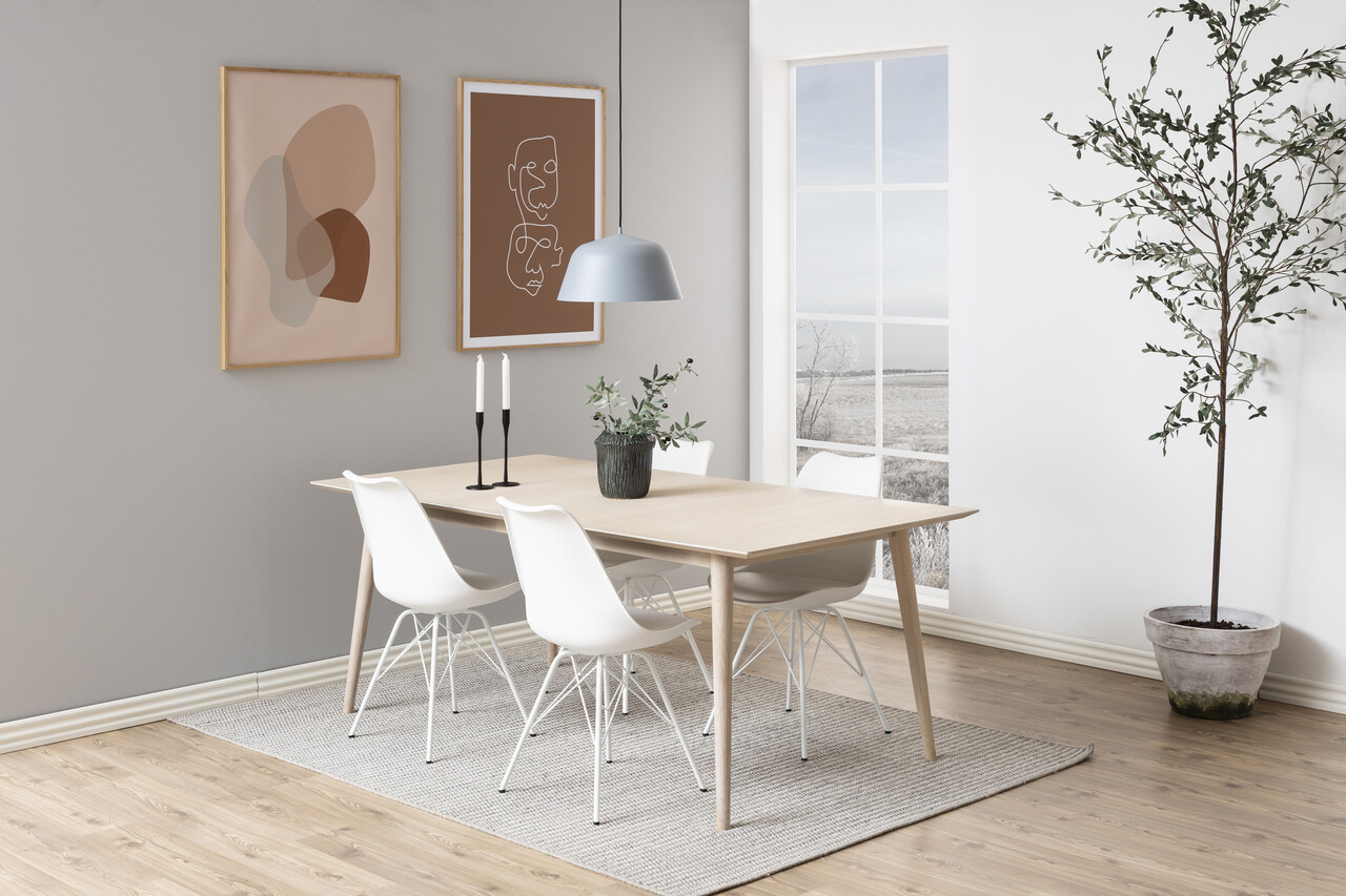 Scaun Eris, Actona, 48.5x54x85.5 cm, piele ecologica/otel, alb - view 7