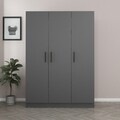 Dulap pentru haine, Minerva, Kale Anthracite, 135x210x52 cm, PAL, Antracit