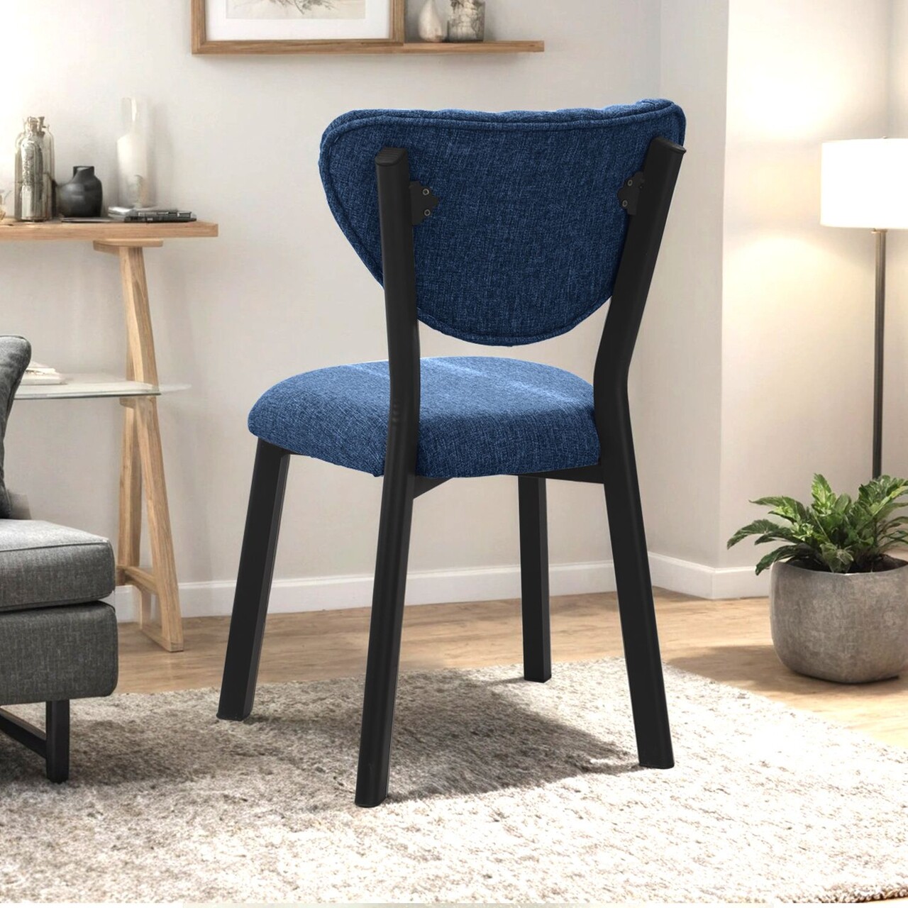 Scaun, Hanah Home, Elma, 47x85x45 cm, Albastru navy - view 3