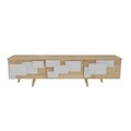 Comoda TV, Zena Home, 3 D, 160x45x35 cm, PAL, Stejar / Alb