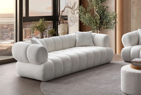 Canapea 3 locuri, Atelier del Sofa, 752EST1108, Frame: 70% HORNBEAM/30% MELAMINE COATED CHIPBOARD, Alb