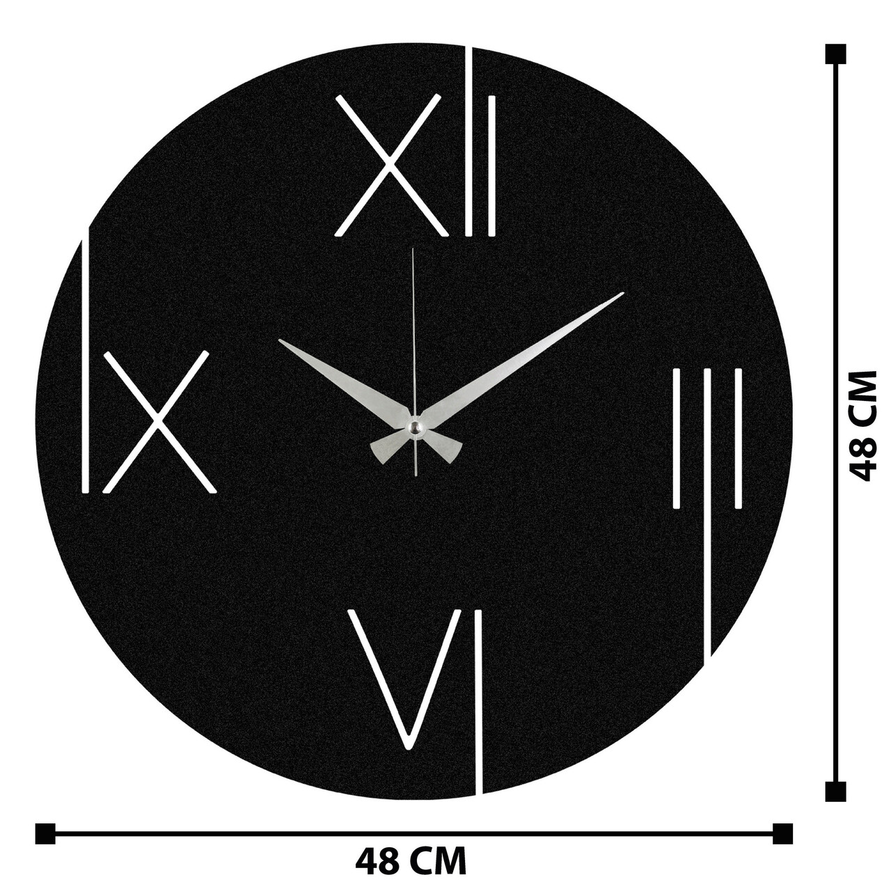 Ceas de perete, One, metal, 48 x 48 cm, negru