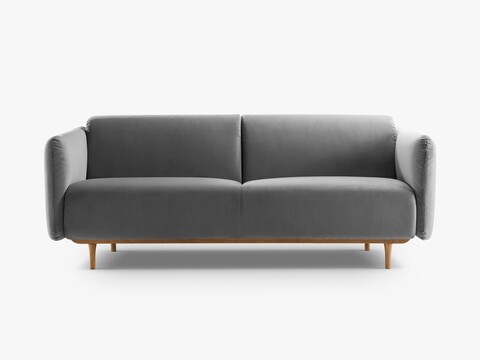 Canapea 3 locuri, Noomi-88, Micadoni Home, 196x94x75 cm, catifea, gri