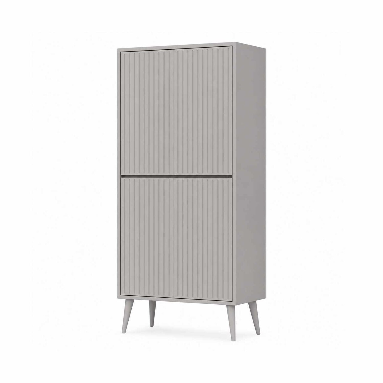 Dulap pentru bucatarie, Hanah Home, Capella, 69x158x32 cm, MDF, Gri deschis - view 5
