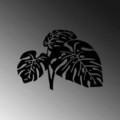 Decoratiune de perete, Leaves 9, Metal, Dimensiune: 70 x 49 cm, Negru