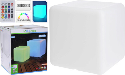 Decoratiune luminoasa Cube, 30x30x30 cm, polipropilena, multicolor Gradina