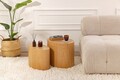 Set masute 2 piese, Nordure, Elipse Set, MDF , Stejar