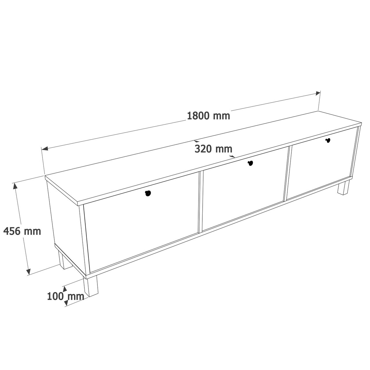 Comoda TV, Hanah Home, Nord, 180x45.6x32 cm, PAL, Alb / Stejar — imaginea 7