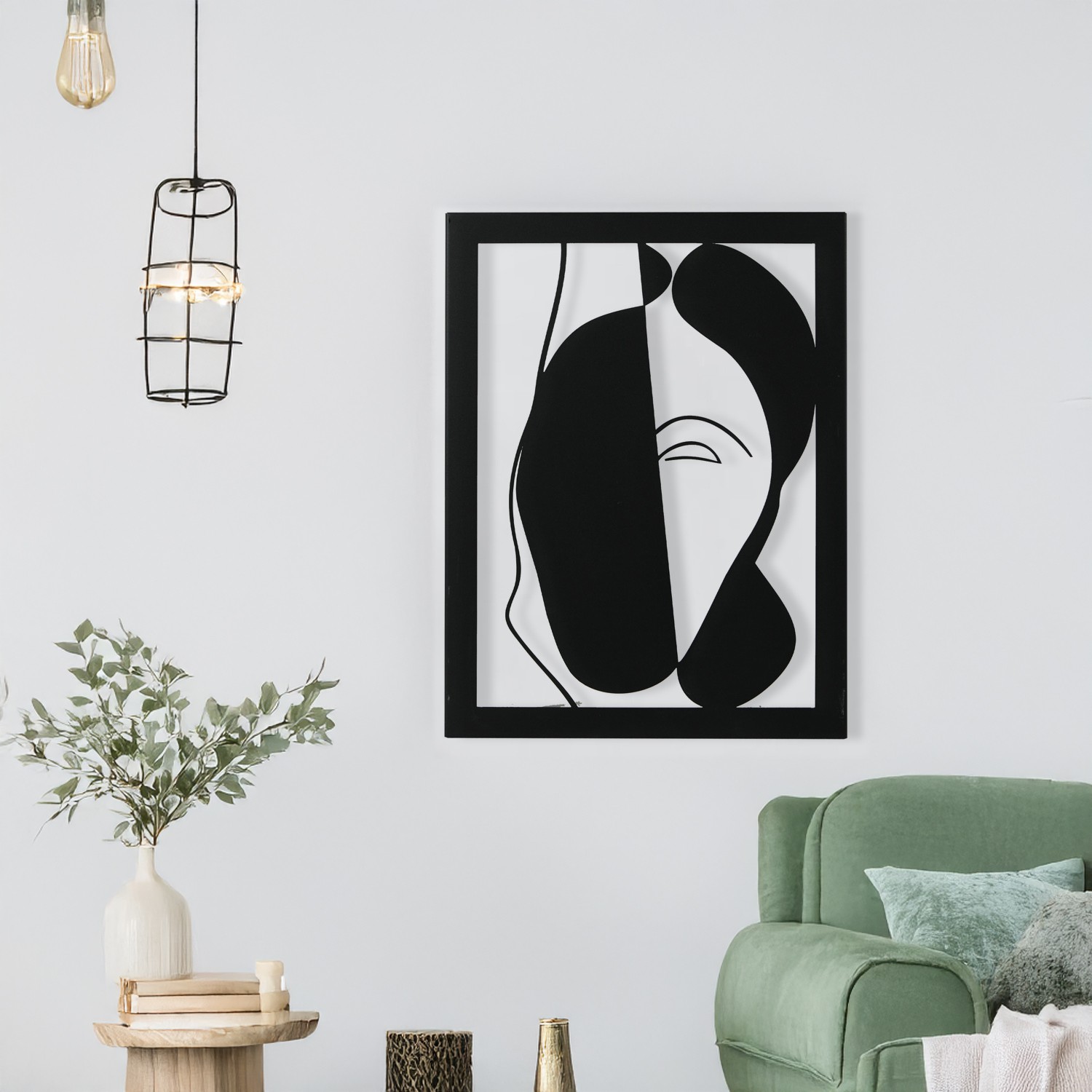 Decoratiune de perete, RT-AWD-014, Dimensiuni: 58,5 x 41 cm, Negru