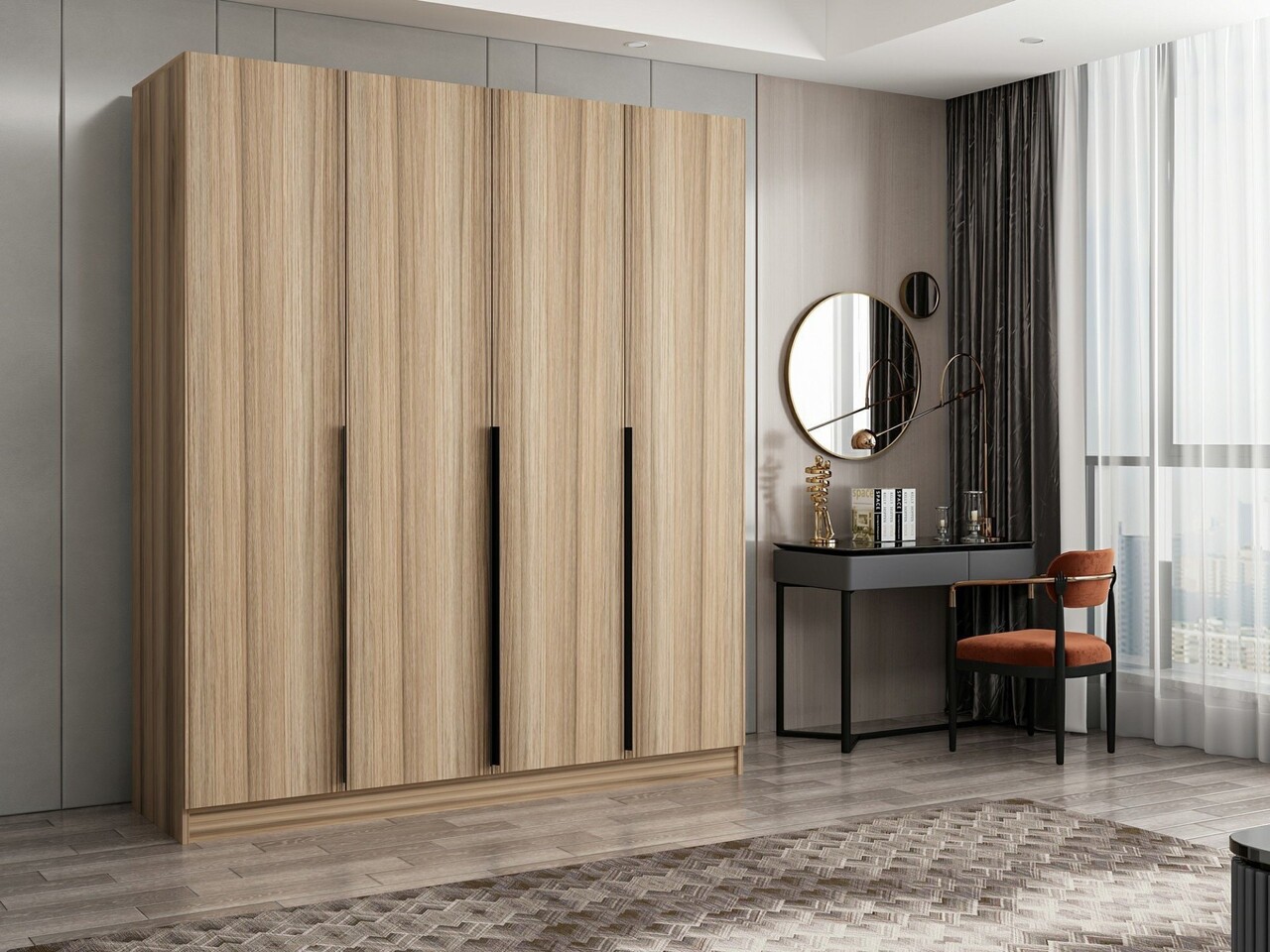 Dulap pentru haine, Minerva, Kale Plus, 180x210x52 cm, PAL, Stejar - 1 | YEO