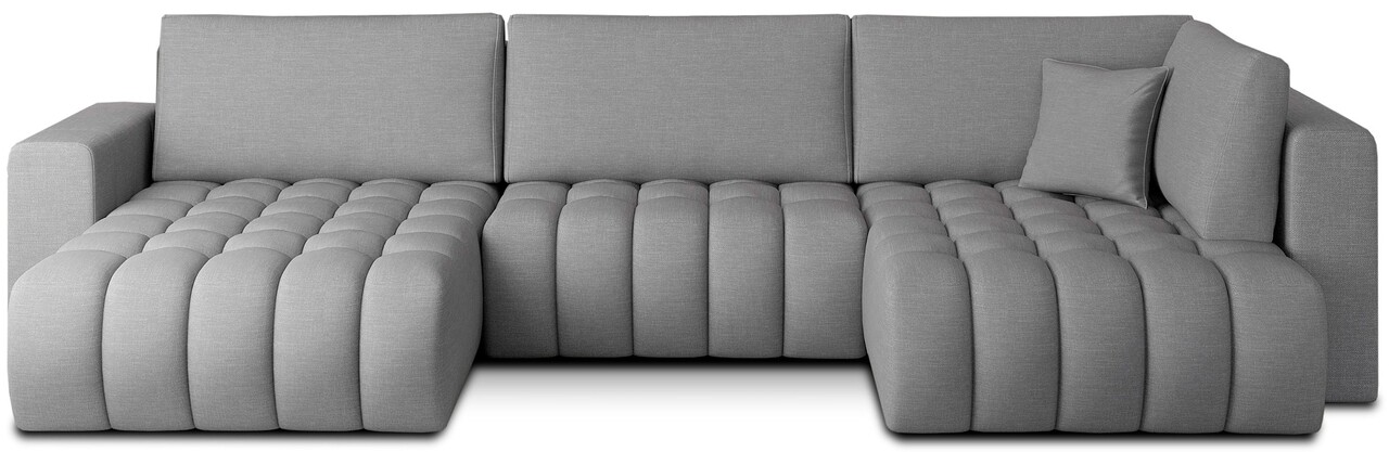 Coltar extensibil stanga 6 locuri ELTAP, LT-04FL, Bonito, 350x175x92 cm, lemn/poliester, gri deschis - 1 | YEO