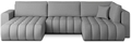 Coltar extensibil stanga 6 locuri ELTAP, LT-04FL, Bonito, 350x175x92 cm, lemn/poliester, gri deschis