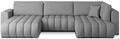 Coltar extensibil stanga 6 locuri ELTAP, LT-04FL, Bonito, 350x175x92 cm, lemn/poliester, gri deschis