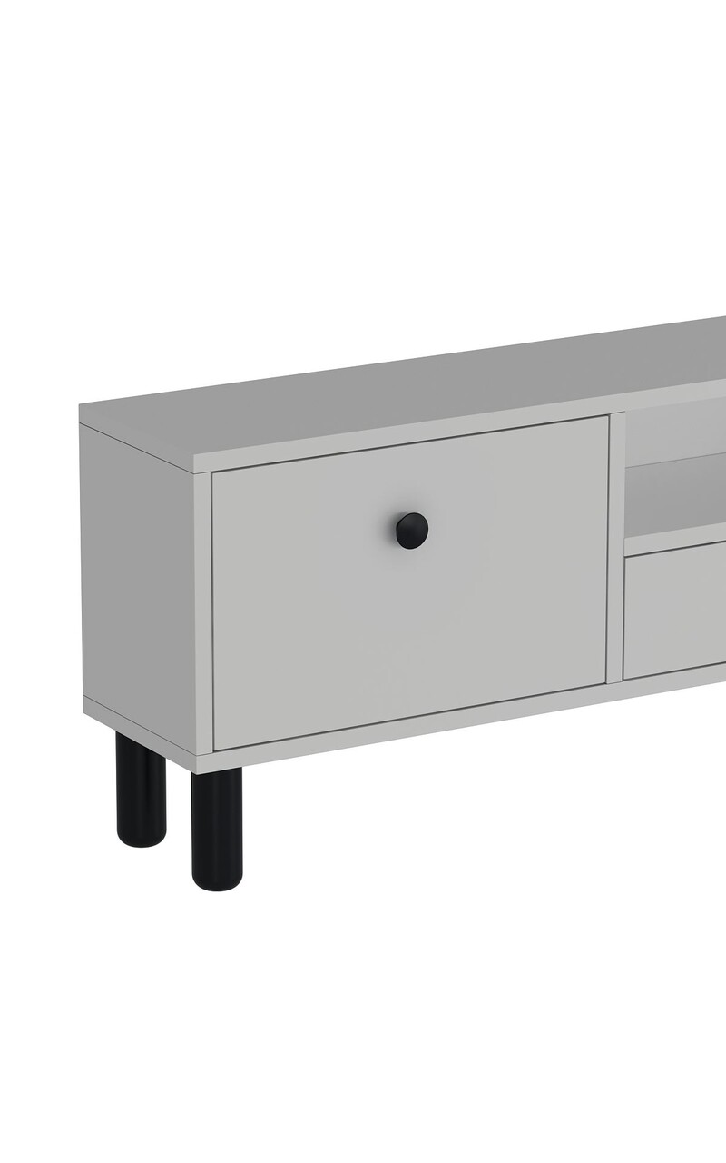 Comoda TV, Hanah Home, 1310-DROP-1, 140x45x30 cm, PAL , Alb/Negru - view 5