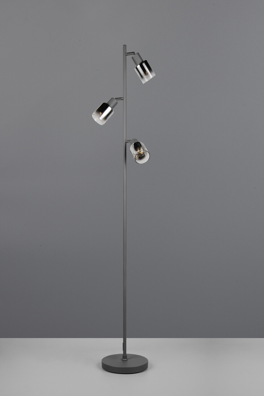Lampadar Cadiz, RL, 23x154 cm, 10W, 3x E14, metal, negru mat