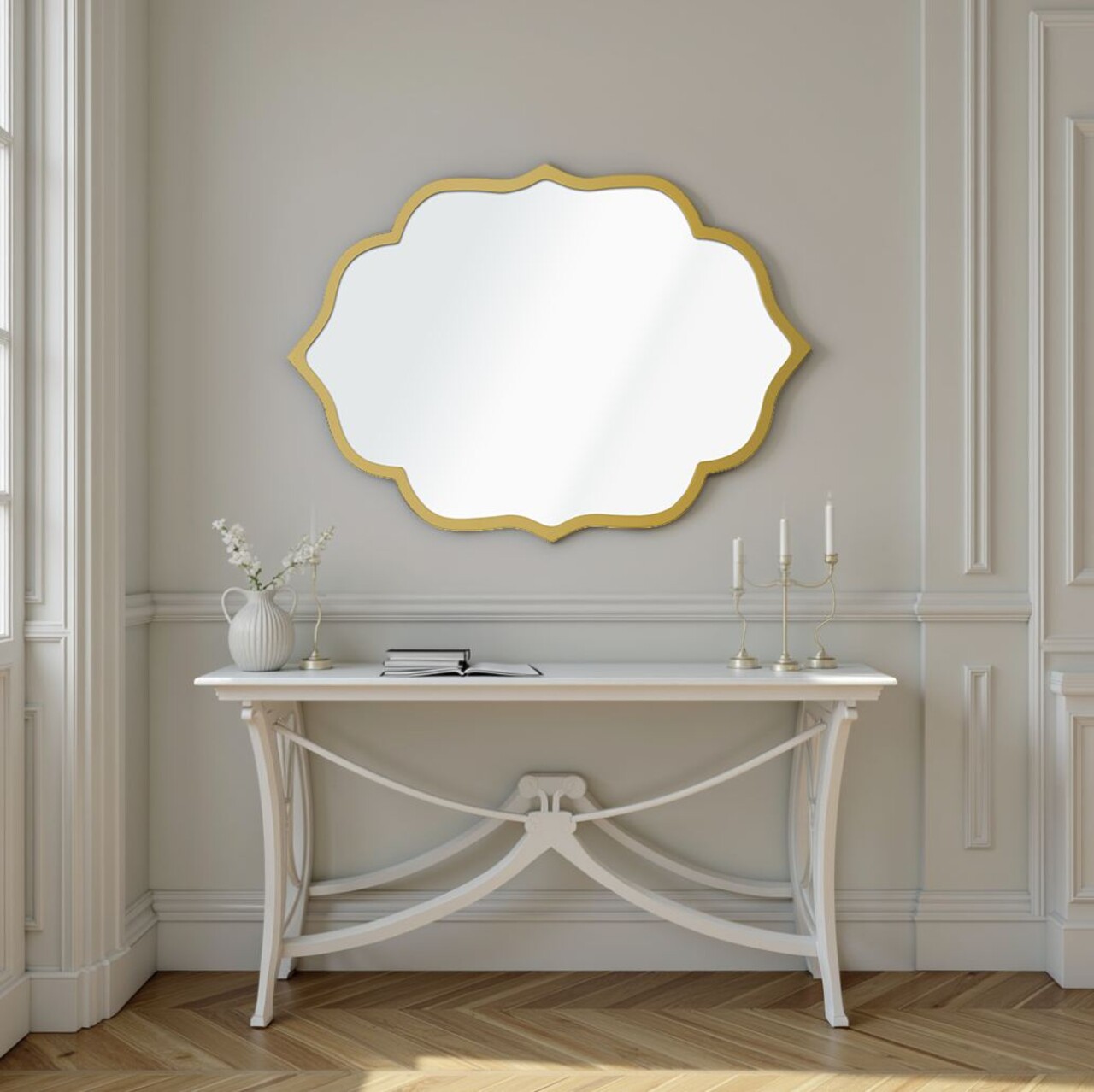 Oglinda decorativa, Lumisfera, Velvet 50 x 70, Auriu