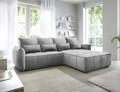 Coltar extensibil dreapta 4 locuri ELTAP, RT-04NU, Campo, 265x196x88 cm, lemn/poliester, gri inchis