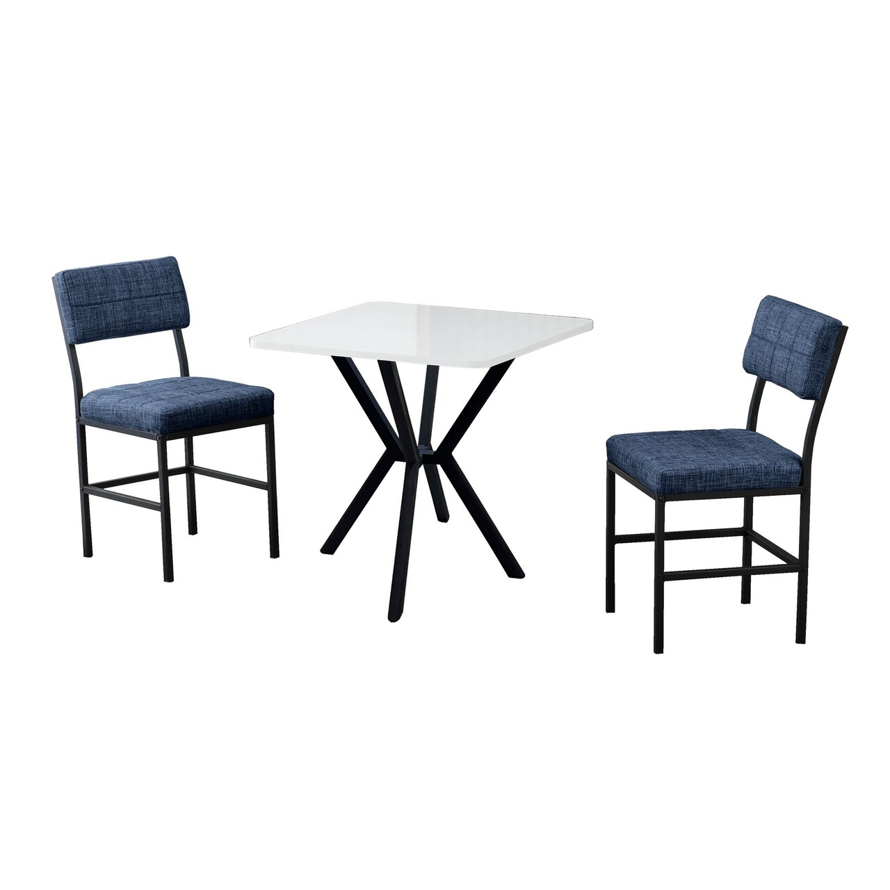 Set masa extensibila si scaune, 3 piese, Hanah Home, Dubai, Bleumarin/Alb - view 2